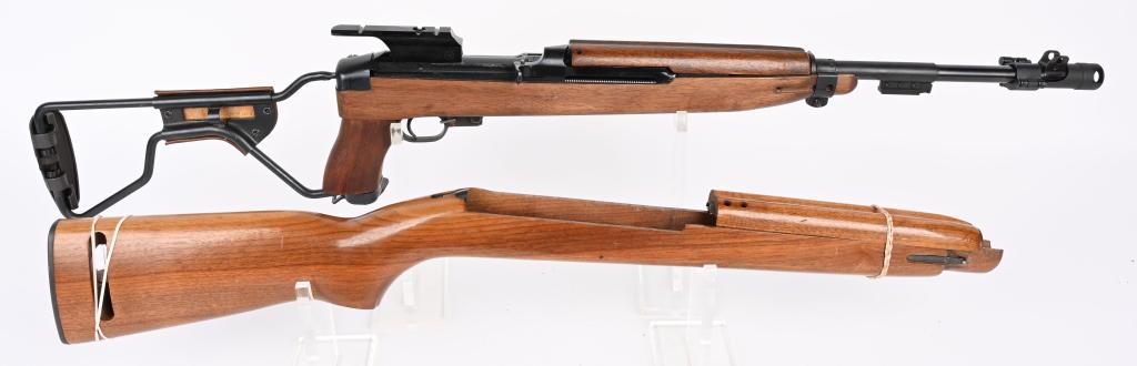 UNIVERSAL PARATROOPER M1 CARBINE: SERIAL 11397. BARREL 18". CALIBER .30 Features folding paratrooper metal stock, wood stock with grip and fore-arm, matte blue finish, rear sight replaced with scope base, bolt on muzzle flash and come