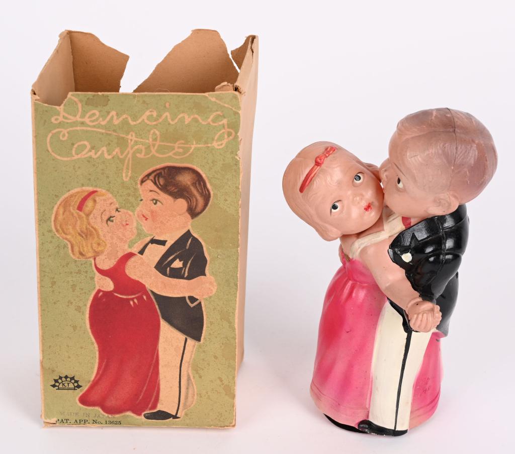 JAPAN CELLULOID WINDUP DANCING COUPLE w/ BOX (1 of 6)
