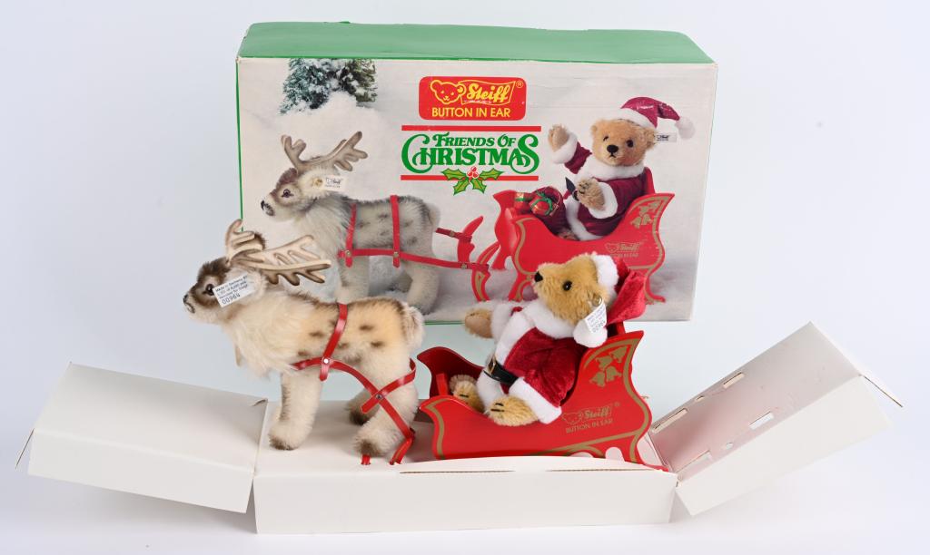 STEIFF FRIENDS OF CHRISTMAS SANTA SLEIGH w/ BOX (1 of 3)