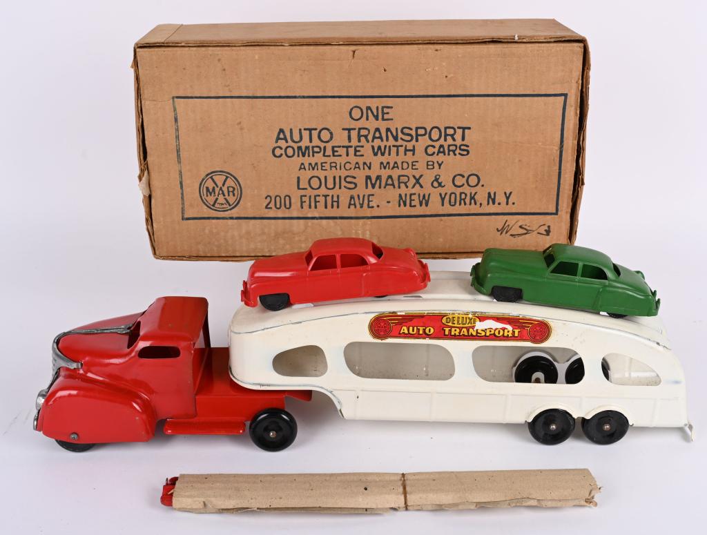 MARX PRESSED STEEL AUTO TRANSPORT w/ BOX (1 of 4)