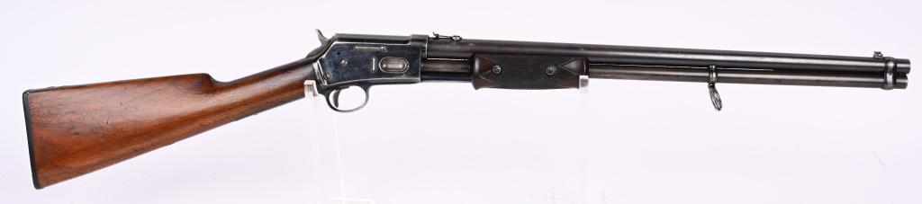 COLT LIGHTNING SADDLE RING BABY CARBINE: SERIAL 43468. BARREL 20". CALIBER 44-40. MADE IN 1890. This carbine looks like it was made for European market. Saddle ring stud is cut and large ring added to tube. Butt plate has metal tang with hor