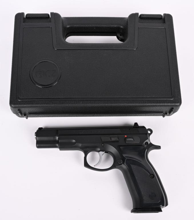CZ MODEL 75 9MM PISTOL: SERIAL NUMBER 0109M BARREL 4-1/2" CALIBER 9MM PARA MANUFACTURED 1996. Outstanding quality black epoxy finished pistol with single and double action operation. Comes with 1 -10 round factory magazine. 