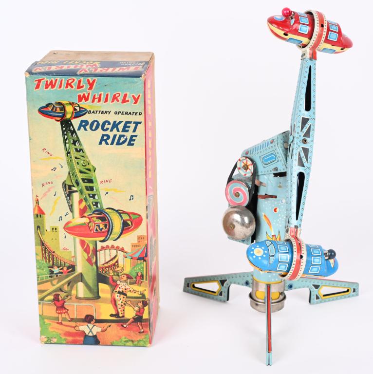 JAPAN BATTERY OP ROCKET RIDE w/ BOX (1 of 6)