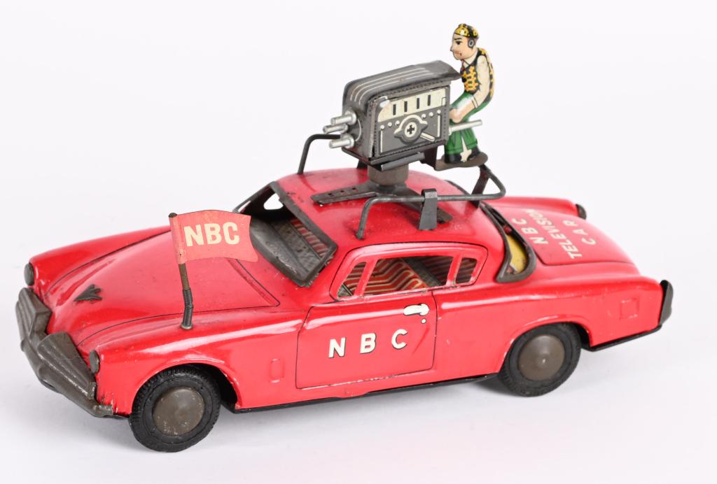 JAPAN TIN FRICTION NBC TELEVISION CAR (1 of 5)