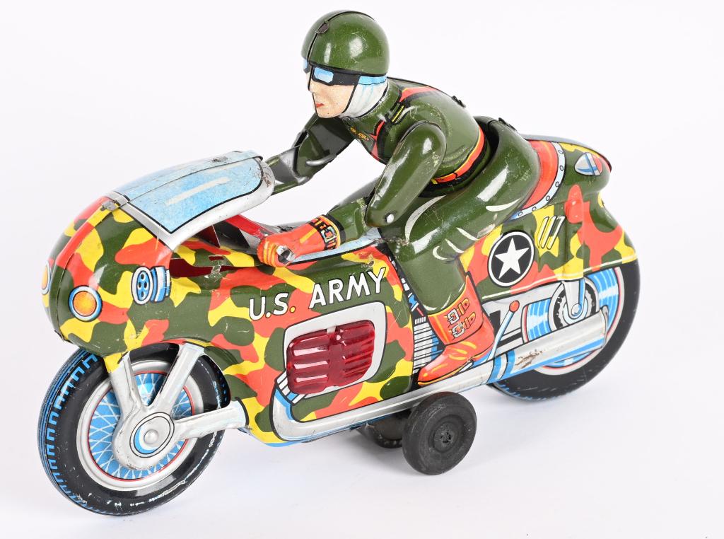 JAPAN TIN FRICTION CAFE US ARMY MOTORCYCLE (1 of 4)