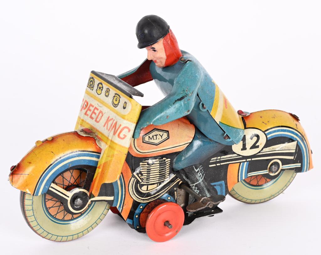 METTOY TIN WINDUP SPEED KING MOTORCYCLE (1 of 4)