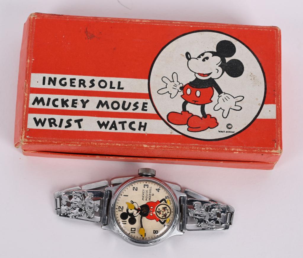 1933 INGERSOLL MICKEY MOUSE WRIST WATCH w/ BOX (1 of 3)