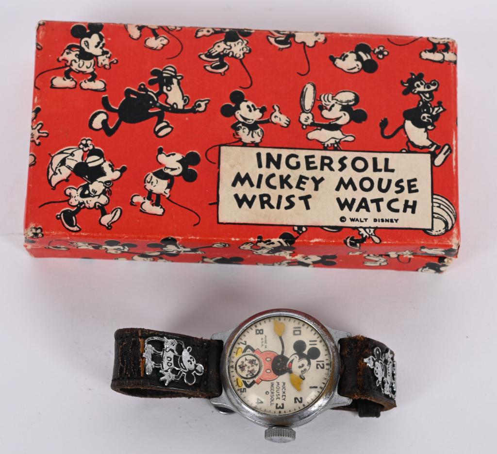 1934 INGERSOLL MICKEY MOUSE WRIST WATCH w/ BOX (1 of 3)