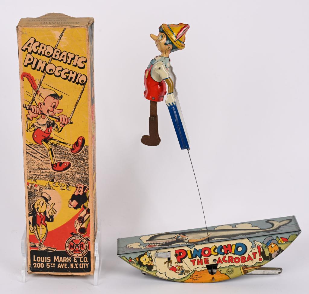 MARX TIN WINDUP ACROBATIC PINOCCHIO w/ BOX (1 of 6)
