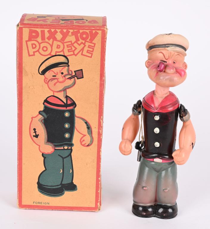 JAPAN CELLULOID WINDUP PIXY TOY POPEYE w/ BOX (1 of 6)