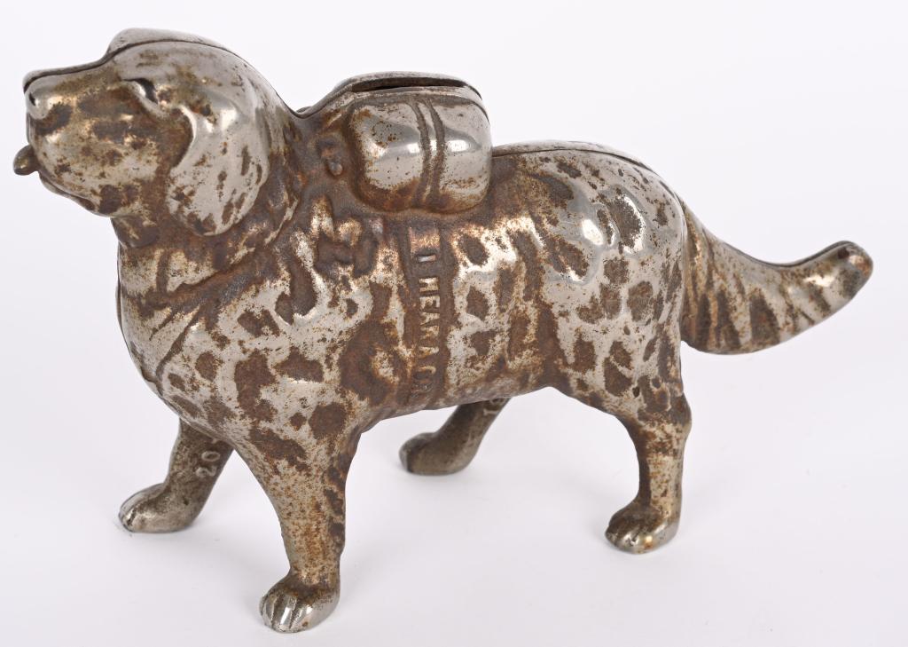 CAST IRON WATER SPANIEL "I HEAR A CALL" BANK (1 of 4)
