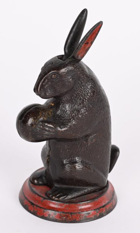 JUDD CAST IRON STANDING RABBIT MECHANICAL BANK (1 of 5)