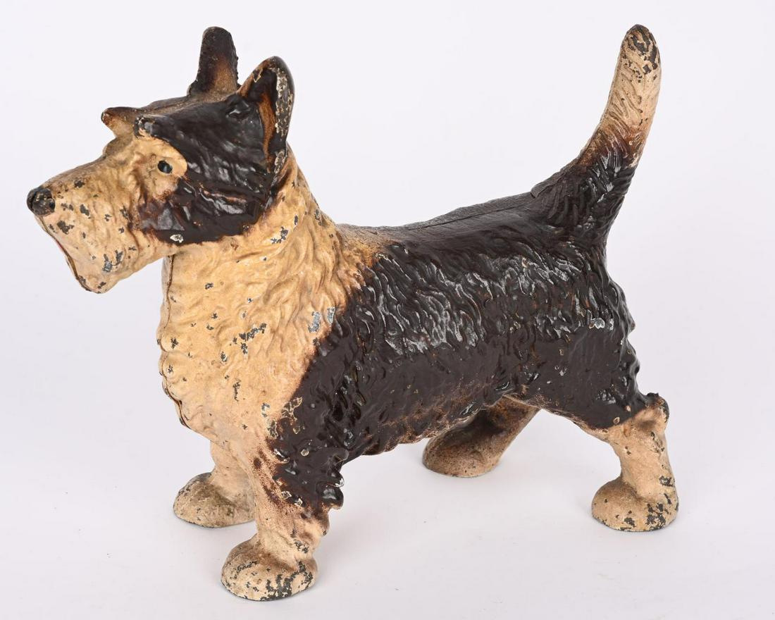 HUBLEY CAST IRON TERRIER DOOR STOP: Hubley cast iron Terrier Door Stop. All original with great paint. 10" Excellent
