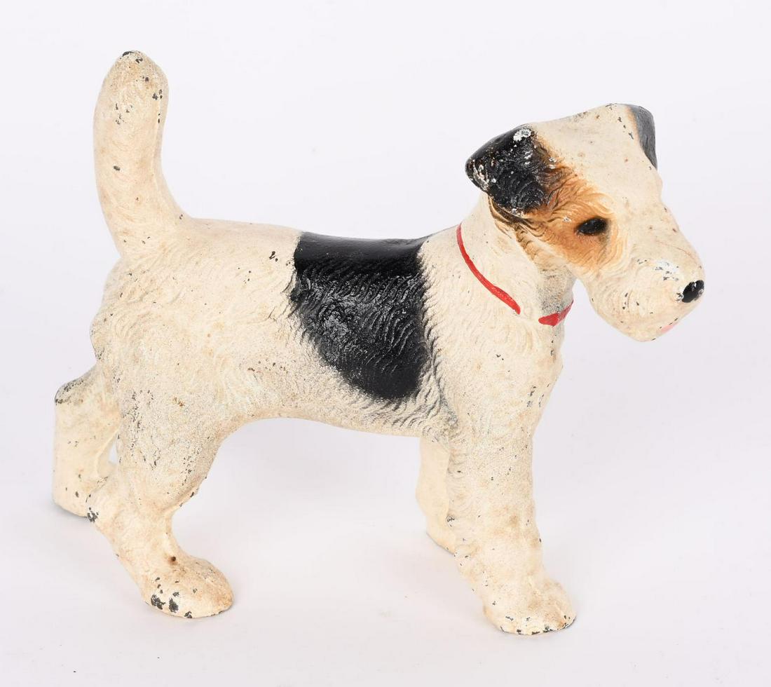 HUBLEY CAST IRON WIRE HAIR TERRIER DOOR STOP (1 of 2)