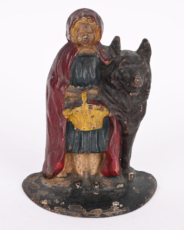 ALBANY CAST IRON RED RIDING HOOD DOOR STOP (1 of 2)