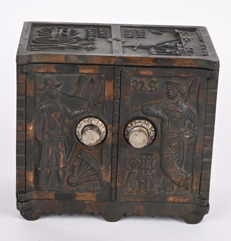 KENTON CAST IRON ARMY-NAVY SAFE BANK (1 of 6)