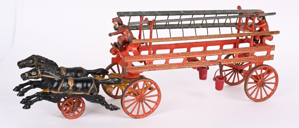 WILKINS CAST IRON FIRE LADDER WAGON (1 of 4)