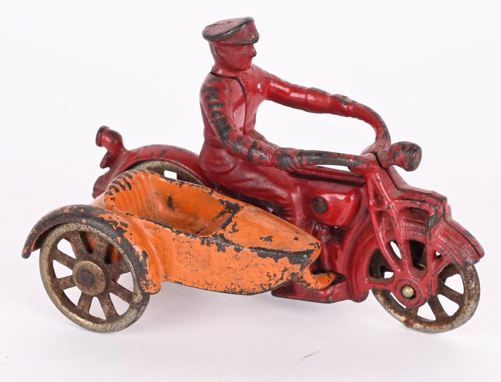 KILGORE CAST IRON SIDECAR MOTORCYCLE (1 of 4)