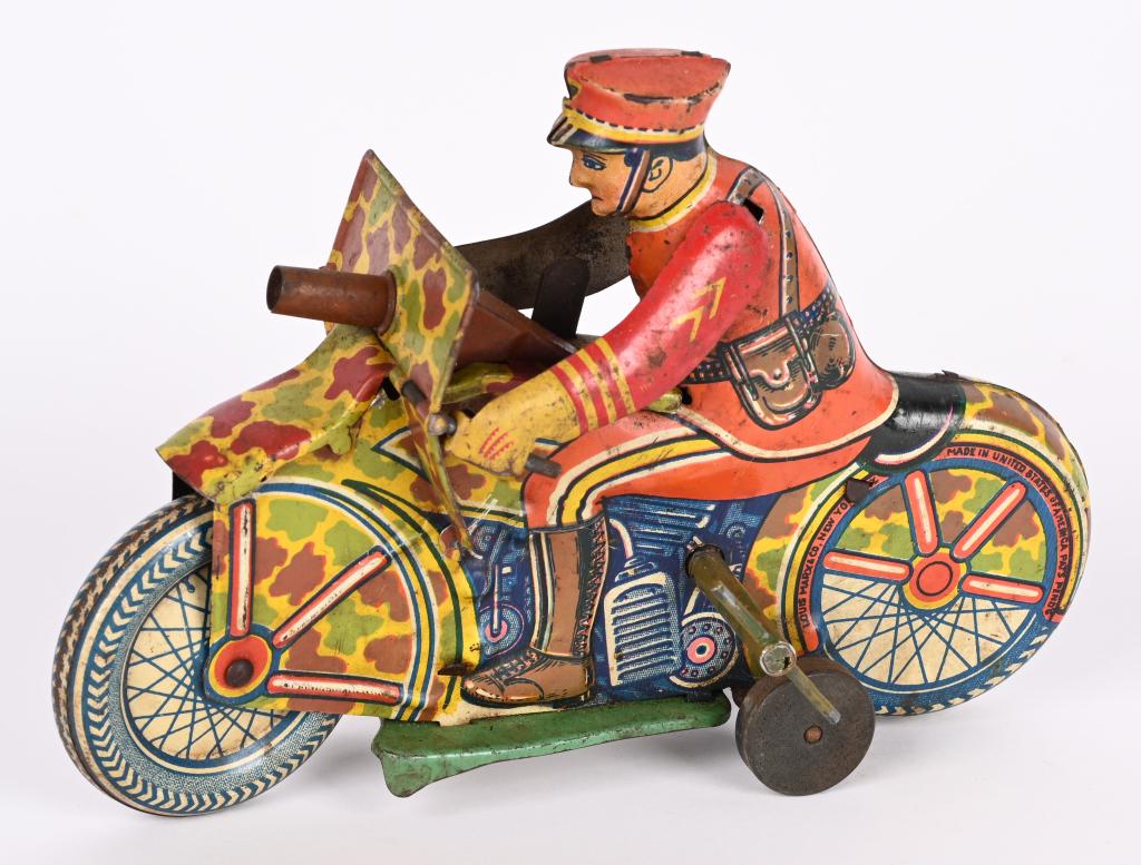 MARX TIN WINDUP SPARKLING MOTORCYCLE (1 of 3)