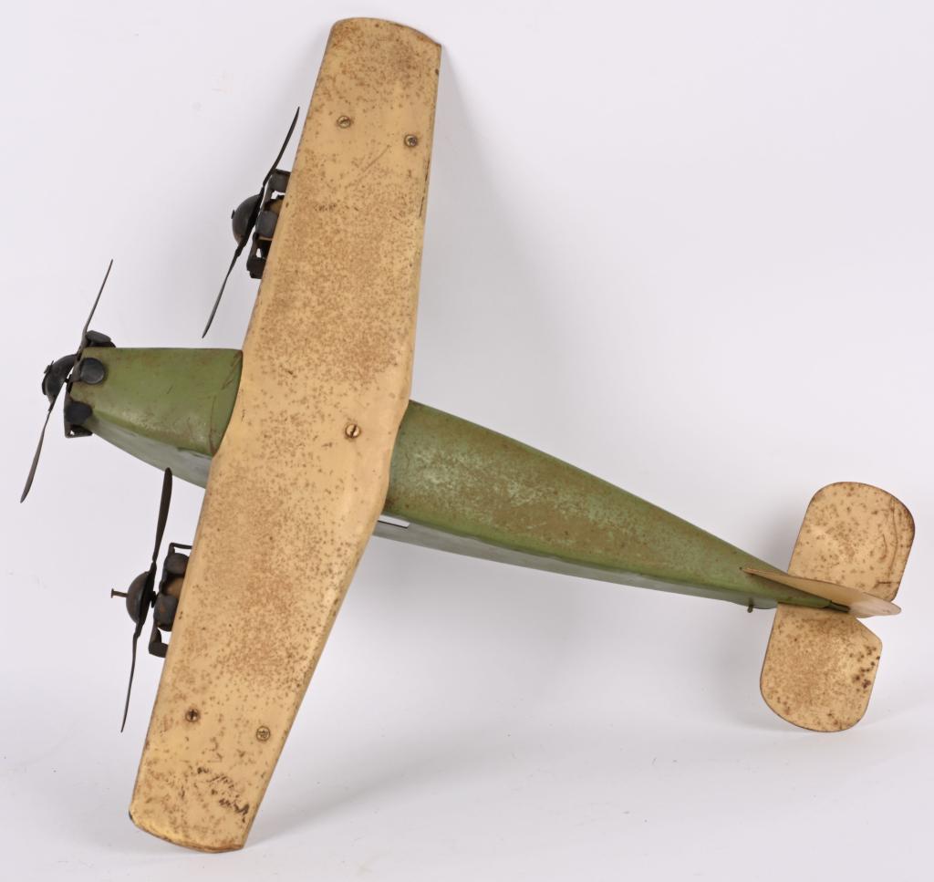 STEELCRAFT PRESSED STEEL TRI-MOTOR AIRPLANE: Steelcraft pressed steel Tr-Motor Airplane. All original condition. 23" Very Good