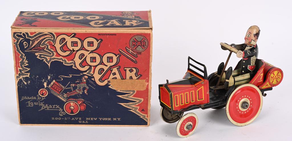 MARX TIN WINDUP COO COO CAR w/ BOX (1 of 6)