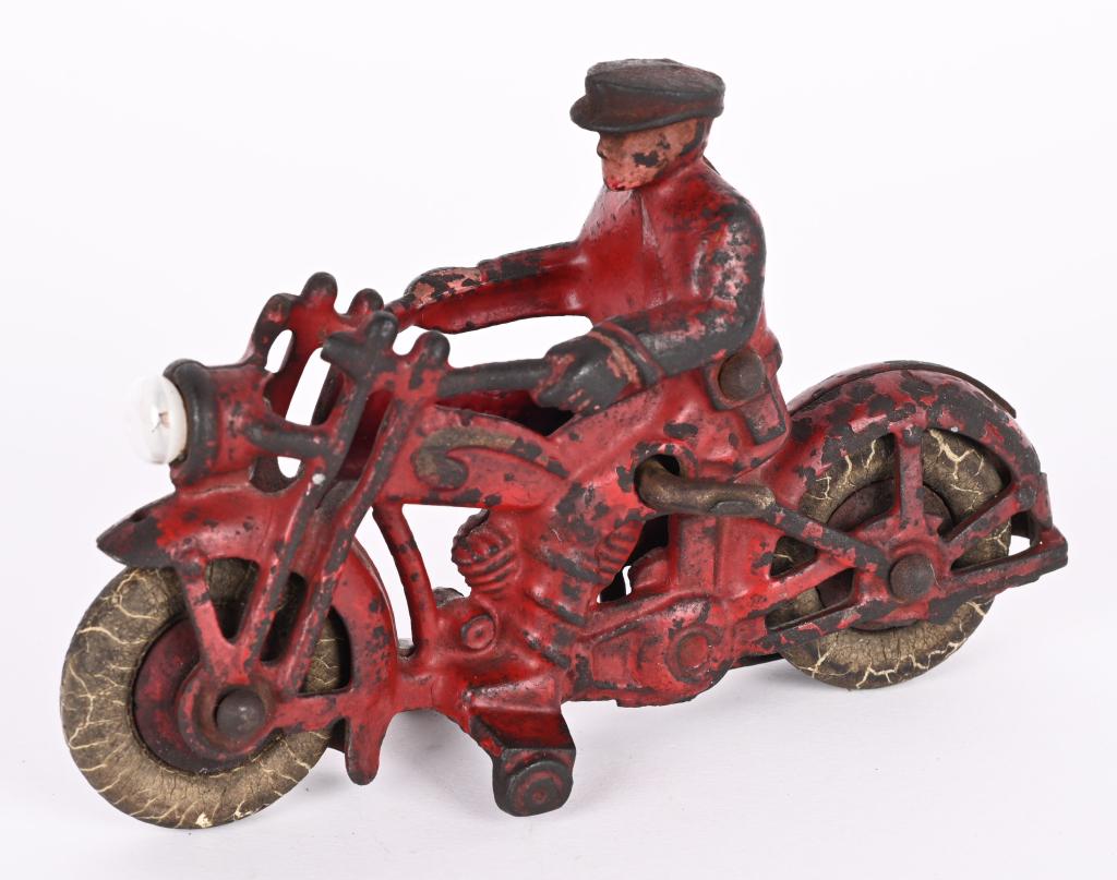 HUBLEY CAST IRON ELECTRIC HEADLIGHT CYCLE (1 of 4)