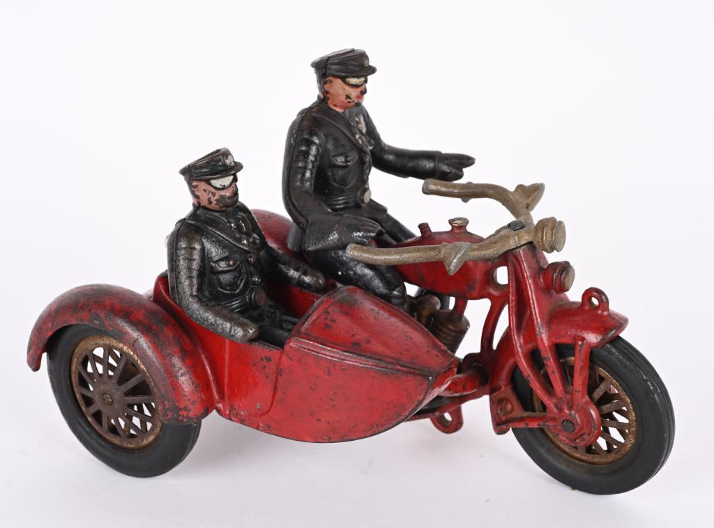 HUBELY CAST IRON MOTORCYCLE & SIDECAR (1 of 5)