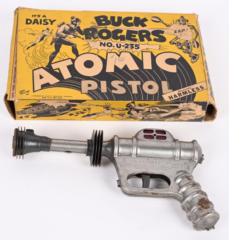 DAISY BUCK ROGERS ATOMIC PISTOL w/ BOX: All original and working condition. With Box. 10 1/2" Excellent