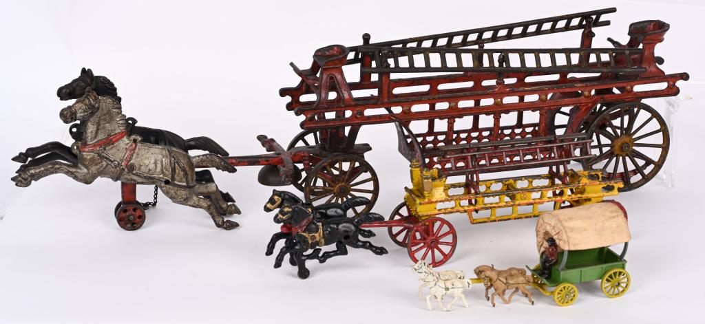 2- HUBLEY CAST IRON HORSE DRAWN TOYS (1 of 4)