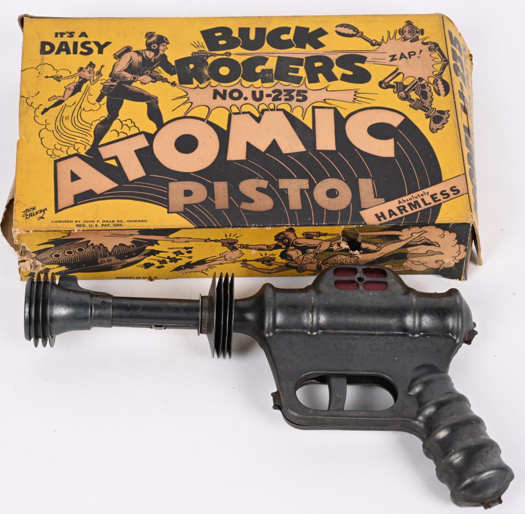 DAISY BUCK ROGERS ATOMIC PISTOL w/ BOX: All original and working condition. With Box. 10 1/2" Excellent