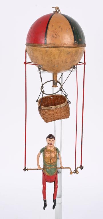 GERMAN TIN WINDUP HOT AIR BALLOON TRAPEZE ARTIST (1 of 6)