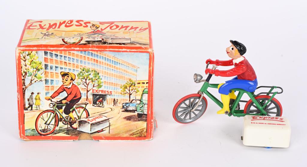 WESTERN GERMAN WINDUP EXPRESS BOY ON BICYCLE (1 of 5)
