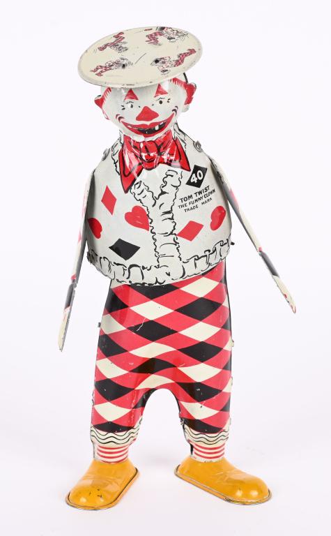 STRAUSS TIN WINDUP TOM TWIST FUNNY CLOWN (1 of 5)