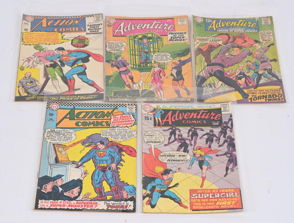 3- ADVENTURE COMICS & 2- ACTION COMICS (1 of 4)