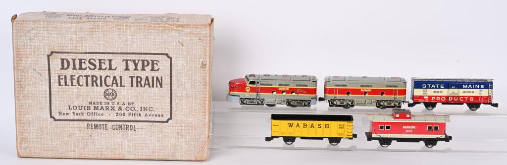 MARX #8642 MONON DIESEL FREIGHT TRAIN SET w/ BOX (1 of 3)