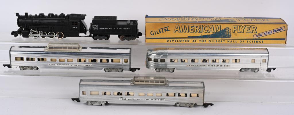 AMERICAN FLYER 343 ENGINE & TENDER w/ PASSENGER (1 of 5)