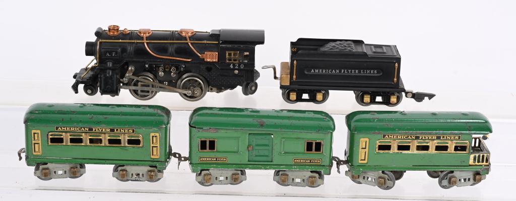 AMERICAN FLYER PREWAR O GA PASSENGER SET (1 of 6)