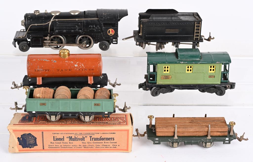 LIONEL PREWAR O GA 259 LOCO & TENDER w/ CARS (1 of 4)