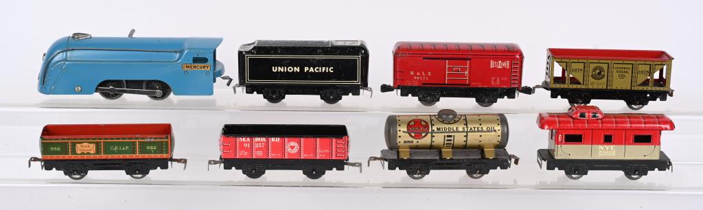 MARX TIN WINDUP MERCURY 8 PIECE TRAIN SET (1 of 4)