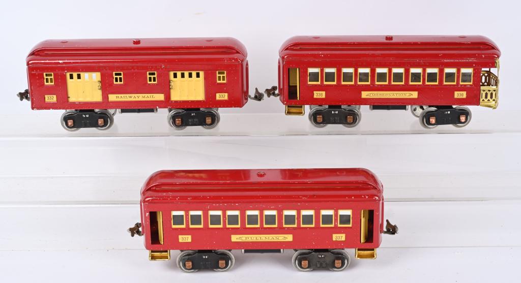 LIONEL STD GA 332, 337, & 338 PASSENGER CARS (1 of 2)