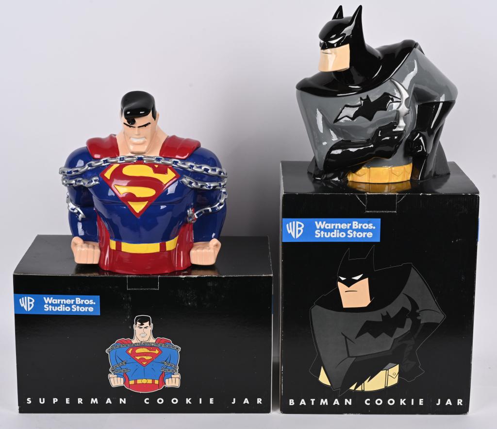 WARNER BROS. BATMAN & SUPERMAN COOKIE JARS MIB (1 of 2)
