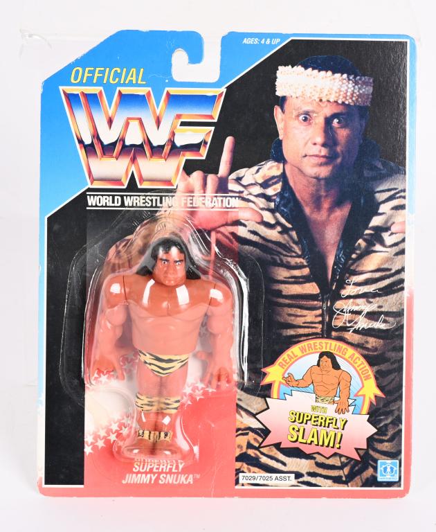 1990 HASBRO WWF JIMMY SNUKA ACTION FIGURE MOC: 1990 Hasbro WWF Superfly Jimmy Snuka Action Figure. Sealed on Card