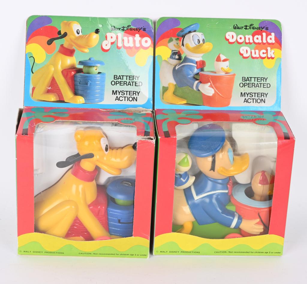 ACTION PET BATTERY OP PLUTO & DONALD DUCK w/ BOX (1 of 2)