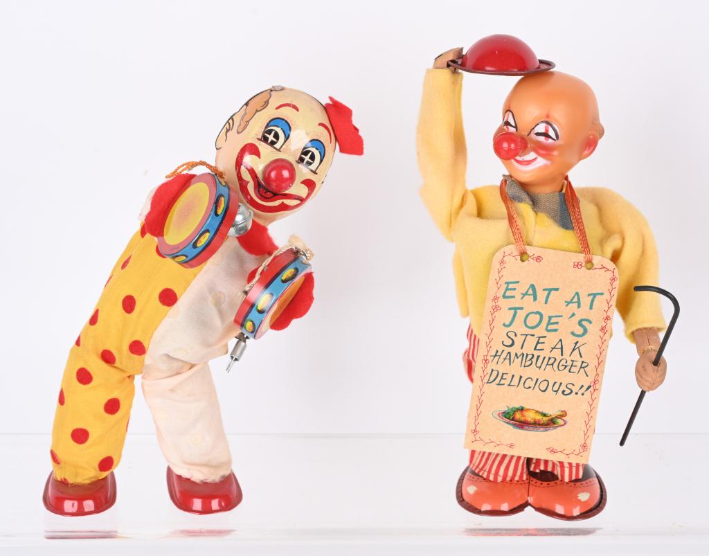 2- JAPAN TIN WINDUP CLOWNS (1 of 4)