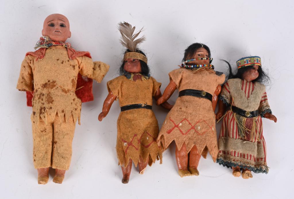 4- NATIVE AMERICAN GERMAN BISQUE DOLLS (1 of 4)