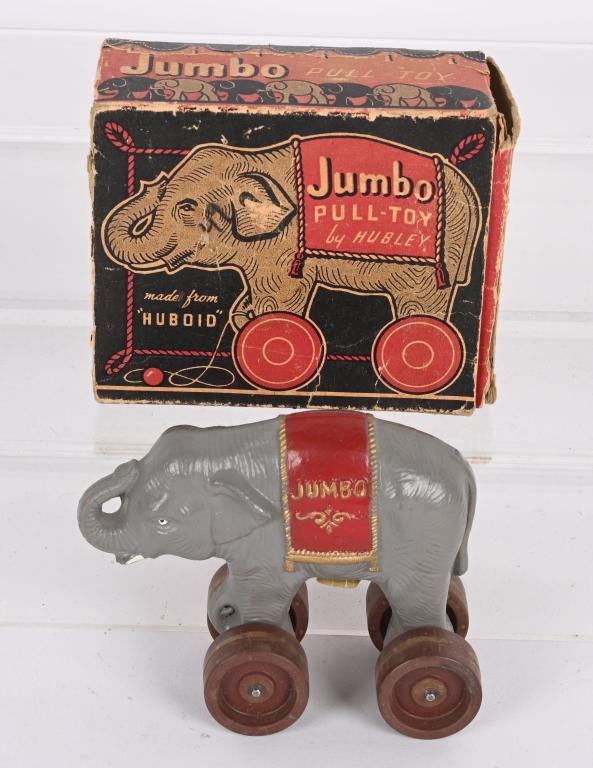 HUBLEY JUMBO ELEPHANT PULL TOY w/ BOX (1 of 5)