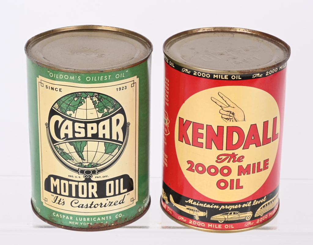 PAIR OF EARLY FULL OIL CANS (1 of 3)