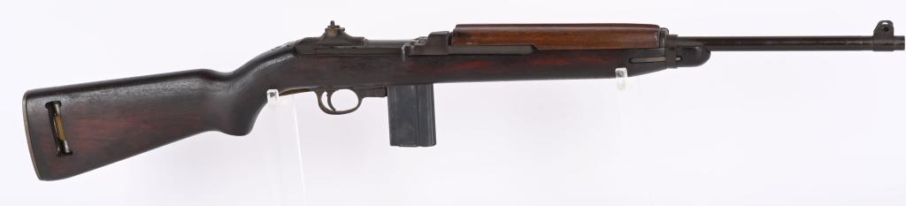 1943 INLAND DIV, M1 CARBINE: SERIAL NUMBER 436228 BARREL 18" CALIBER .30 M1 MANUFACTURED 1943. INLAND 4-43 marked barrel with IO marked 2 rivet handguard and IO marked "I" cut butt stock. IO marked flat bolt and P-I marked chargi