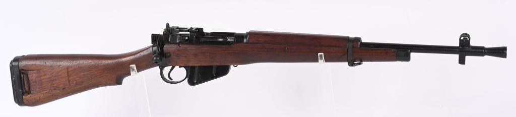 FINE BRITISH NUMBER 5 JUNGLE CARBINE: SERIAL NUMBER BJ1117 BARREL 18" CALIBER .303 BRITISH MANUFACTURED 1946. Produced for issue to British troops fighting in the hot pacific island theatre. Black epoxy finish with manufacture code M47. 3