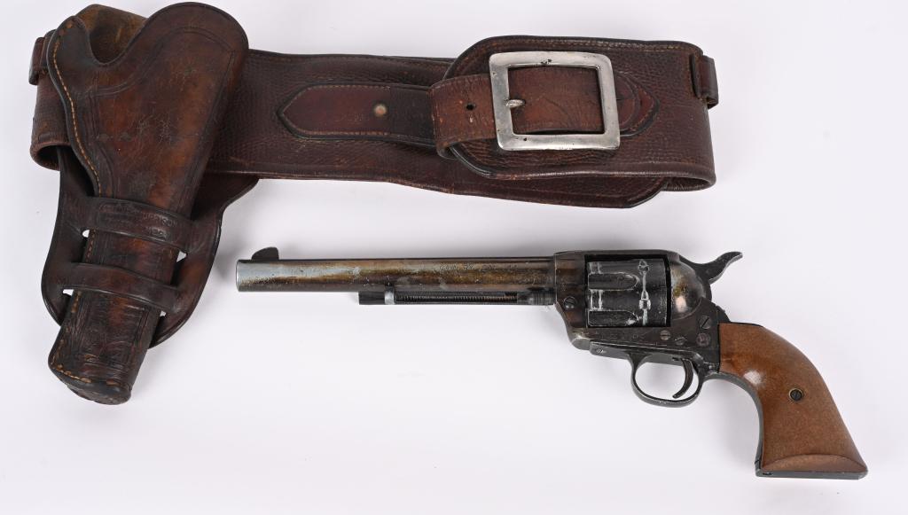 1880's COLLINS & MORRISON HOLSTER BELT COLT RIG: One of the more famous Saddlery makers of the old west, they teamed together in the 1880's and their holsters & saddles became renowned throughout the west. The Collins shop in Cheyenne closed in 1885